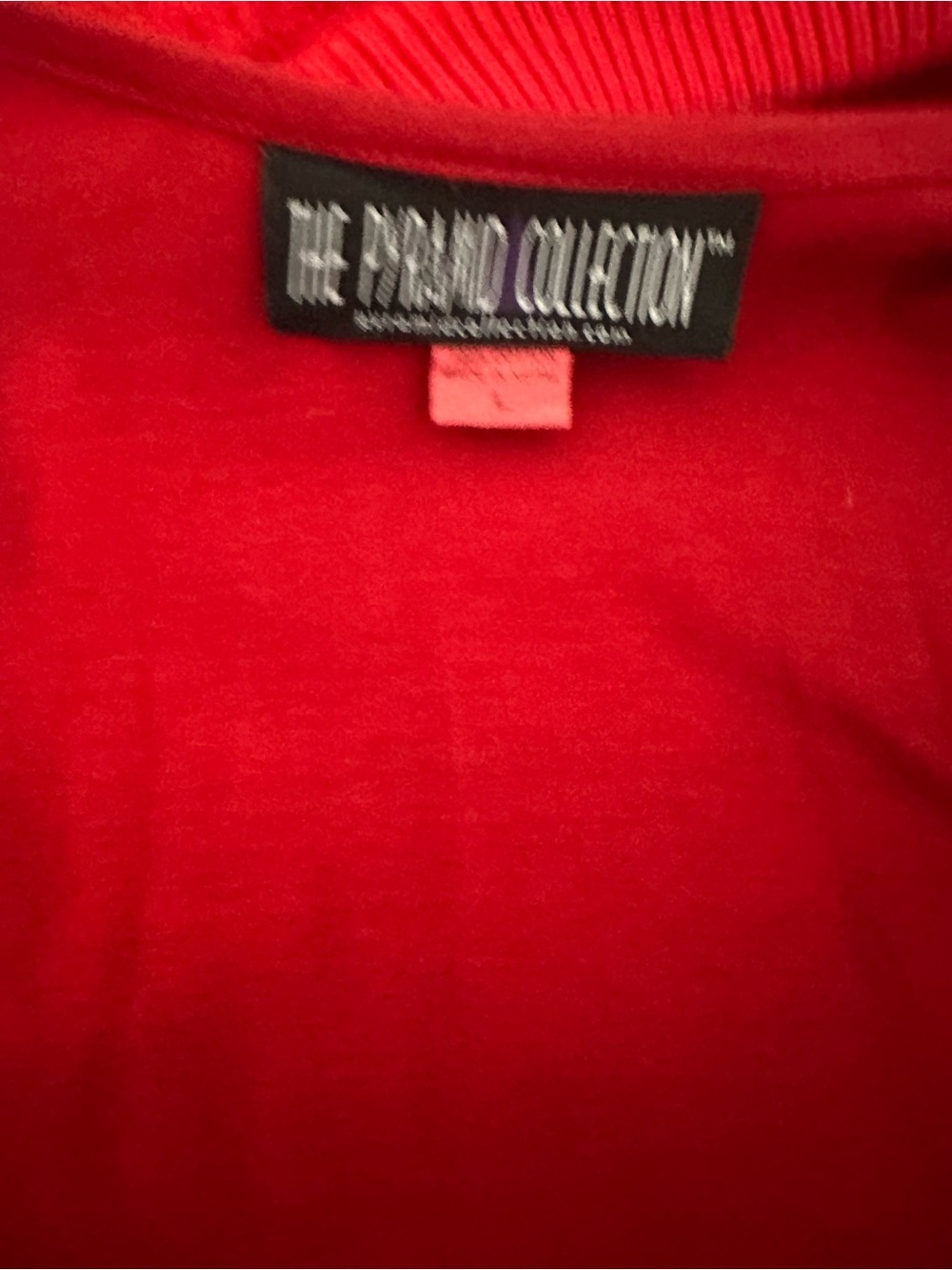 The Pyramid Collection Red Wrap Tunic with Patchwork Bell Sleeves - Picture 3 of 3